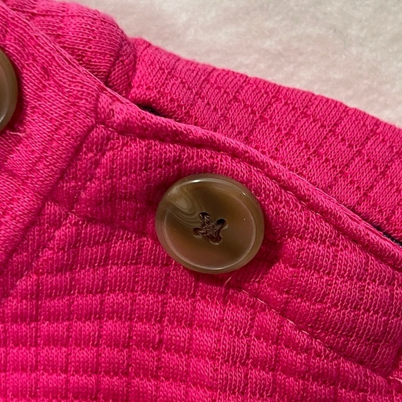 Talbots Plus Fuchsia Pink Mock neck Pullover Knit Sweater Shoulder Button Detail - Picture 7 of 11